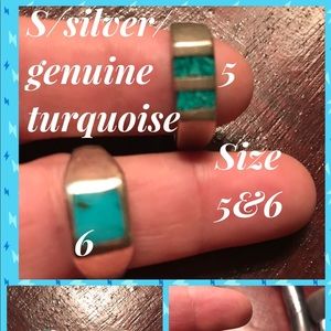 S/silver genuine turquoise.size5&6